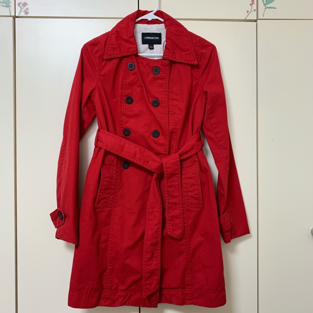 red london fog trench coat